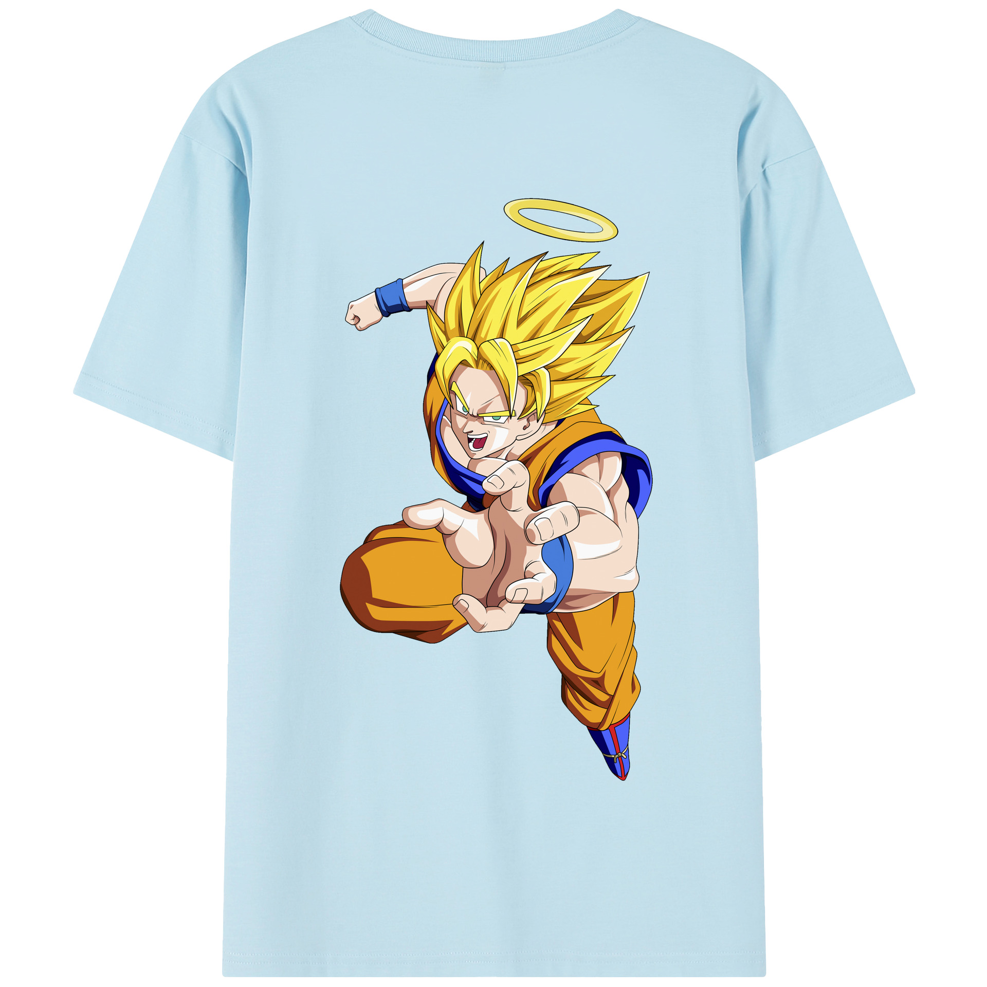 （画像用） ドラゴンボール 孫悟空（そん ごくう）Son Goku カカロット DRAGON BALL Kakarotto 綿100％半袖Tシャツ（背面プリント）